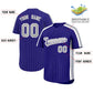 Custom Purple Gray Pinstripe Personalized Side Two-tone Authentic Baseball Jersey Limited