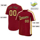 Custom Crimson Old Gold Pinstripe Personalized Side Two-tone Authentic Baseball Jersey Limited