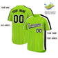 Custom Neon Green White Pinstripe Personalized Side Two-tone Authentic Baseball Jersey Limited