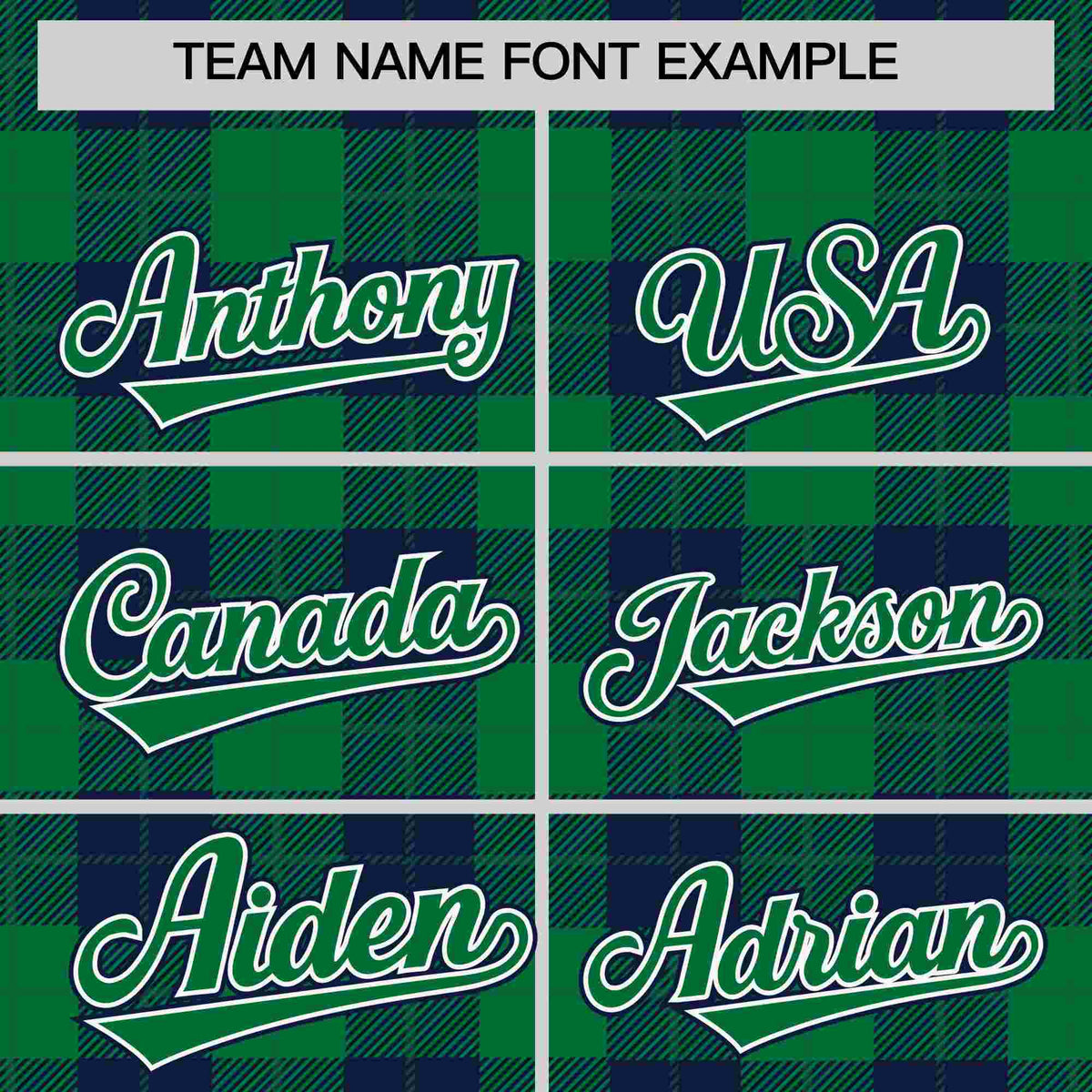 Custom Green Navy Personalized Plaid Design Authentic Baseball Jersey Limited