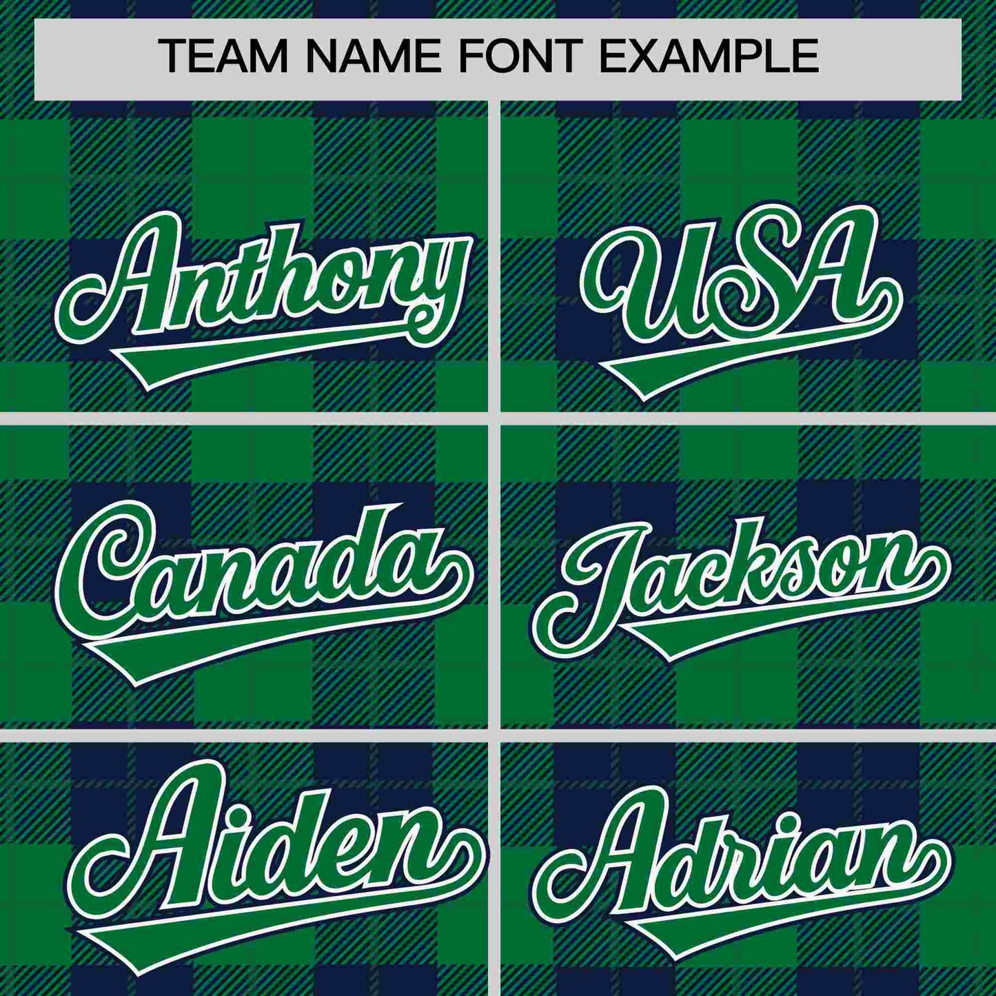 Custom Green Navy Personalized Plaid Design Authentic Baseball Jersey Limited