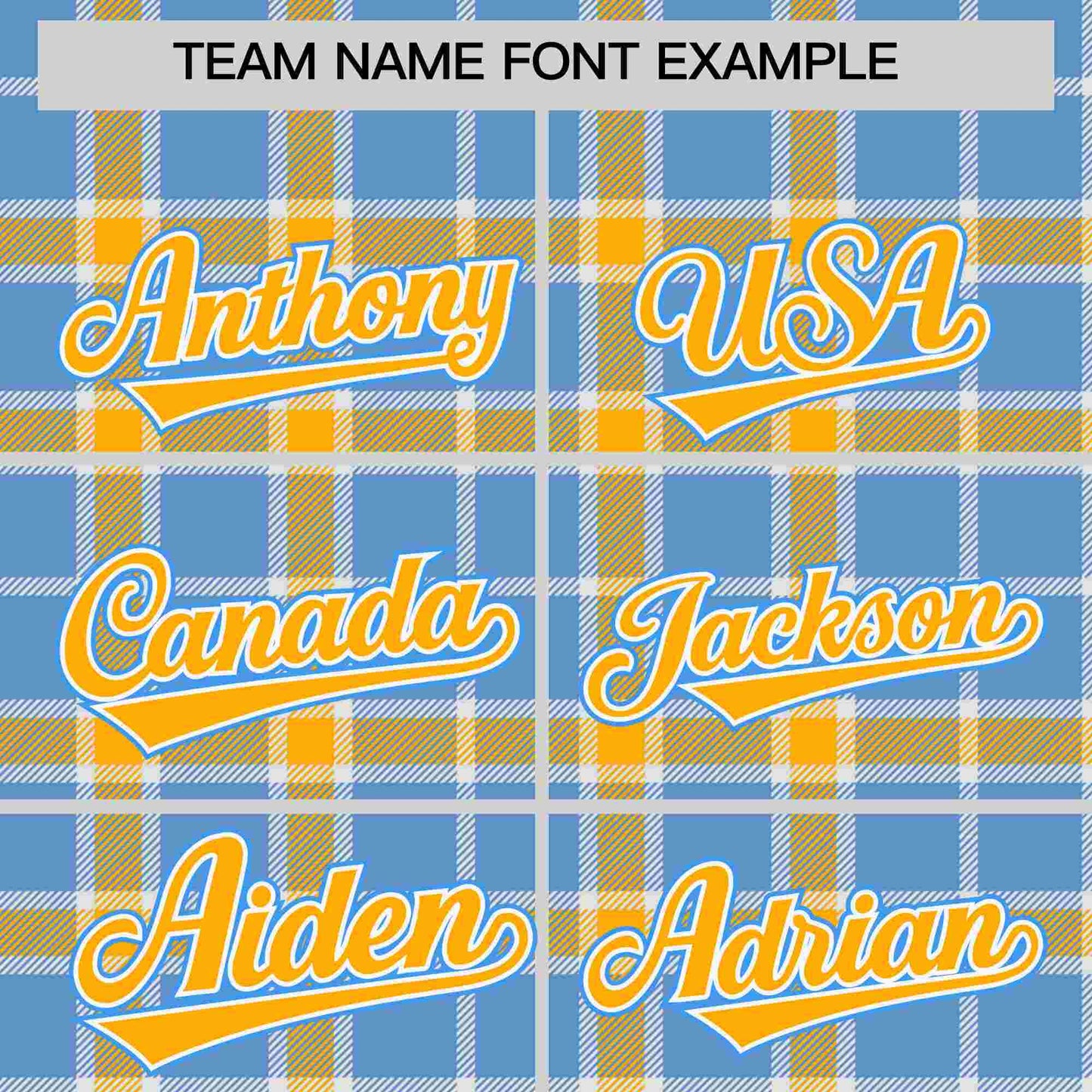 Custom Light Blue Yellow Personalized Plaid Design Authentic Baseball Jersey Limited