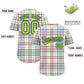Custom Multi Color Personalized Plaid Design Authentic Baseball Jersey Limited