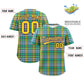 Custom Multi Color Personalized Plaid Design Authentic Baseball Jersey Limited