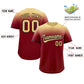 Custom Crimson Khaki Gradient Fashion Design Authentic Baseball Jersey Limited