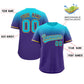 Custom Purple Sky Blue Gradient Fashion Design Authentic Baseball Jersey Limited