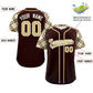 Custom Brown Khaki-Cream Personalized Raglan Sleeves Authentic Baseball Jersey Limited