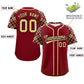 Custom Crimson Khaki-Black Personalized Raglan Sleeves Authentic Baseball Jersey Limited