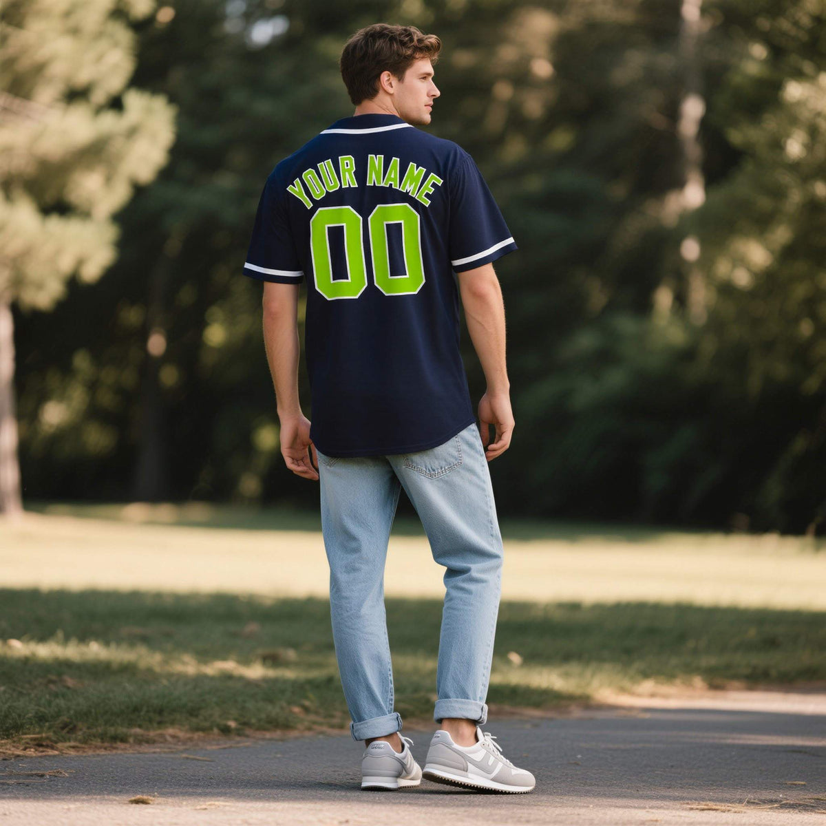 Custom Navy Personalized Denim Baseball Jersey For Men Women Boy Limited