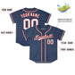 Custom Midnight Blue Personalized Denim Baseball Jersey For Men Women Boy Limited