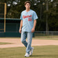 Custom Powder Blue Personalized Denim Baseball Jersey For Men Women Boy Limited