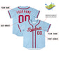 Custom Powder Blue Personalized Denim Baseball Jersey For Men Women Boy Limited