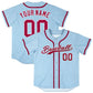 Custom Powder Blue Personalized Denim Baseball Jersey For Men Women Boy