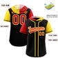 Custom Black Red and Gold Split Fashion Raglan Sleeves Authentic Baseball Hoodie Jersey Limited
