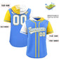 Custom Powder Blue White and Gold Split Fashion Raglan Sleeves Authentic Baseball Hoodie Jersey Limited