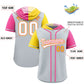Custom Silver Gold and Pink Split Fashion Raglan Sleeves Authentic Baseball Hoodie Jersey Limited