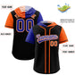 Custom Black Royal and Orange Split Fashion Raglan Sleeves Authentic Baseball Hoodie Jersey Limited