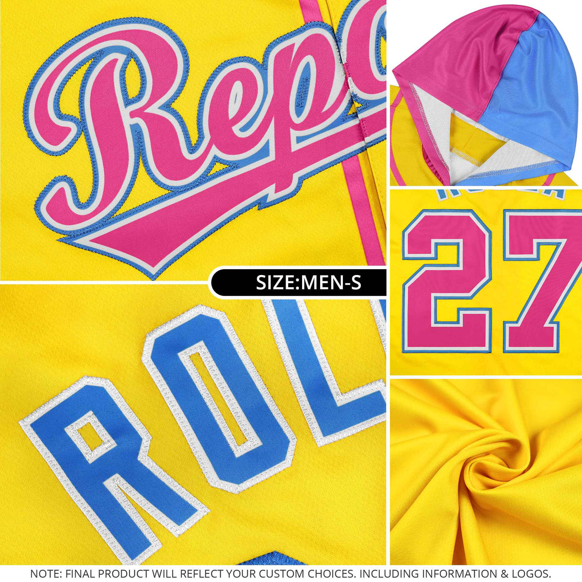 Custom White Royal and Neon Green Split Fashion Raglan Sleeves Authentic Baseball Hoodie Jersey Limited