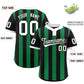 Custom Black Kelly Green Stripe Fashion Authentic Two-Button Softball Jersey Limited