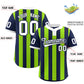 Custom Navy Neon Green Stripe Fashion Authentic Two-Button Softball Jersey Limited