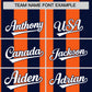 Custom Navy Orange Stripe Fashion Authentic Two-Button Softball Jersey Limited