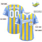 Custom Light Blue Gold Stripe Fashion Authentic Two-Button Softball Jersey Limited