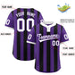 Custom Purple Black Stripe Fashion Authentic Two-Button Softball Jersey Limited