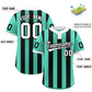 Custom Bright Green Black Stripe Fashion Authentic Two-Button Softball Jersey Limited