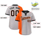 Custom Orange Gray-Black Gradient Stripe Fashion Authentic Two-Button Softball Jersey Limited