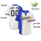 Custom Royal Cream Gradient Stripe Fashion Authentic Two-Button Softball Jersey Limited
