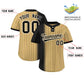 Custom Black Old Gold Gradient Stripe Fashion Authentic Two-Button Softball Jersey Limited
