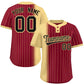 Custom Khaki Crimson Gradient Stripe Fashion Authentic Two-Button Softball Jersey