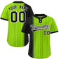 Custom Black Neon Green Gradient Stripe Fashion Authentic Two-Button Softball Jersey