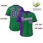 Custom Purple Kelly Green Gradient Stripe Fashion Authentic Two-Button Softball Jersey Limited