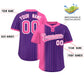Custom Pink Purple Gradient Stripe Fashion Authentic Two-Button Softball Jersey Limited
