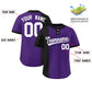 Custom Black Purple Gradient Stripe Fashion Authentic Two-Button Softball Jersey Limited