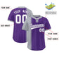 Custom Gray Purple Gradient Stripe Fashion Authentic Two-Button Softball Jersey Limited