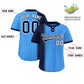 Custom Navy Powder Blue Gradient Stripe Fashion Authentic Two-Button Softball Jersey Limited