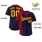 Custom Crimson Navy Gradient Stripe Fashion Authentic Two-Button Softball Jersey Limited