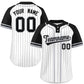 Custom White Black-Gray Stripe Fashion Raglan Sleeves Authentic Two-Button Softball Jersey