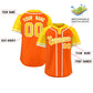 Custom Orange Gold-White Stripe Fashion Raglan Sleeves Authentic Two-Button Softball Jersey Limited