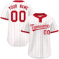 Custom White Red Stripe Fashion Authentic Two-Button Softball Jersey