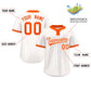 Custom White Orange Stripe Fashion Authentic Two-Button Softball Jersey Limited