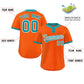 Custom Orange Aqua Stripe Fashion Authentic Two-Button Softball Jersey Limited