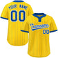 Custom Gold Royal Stripe Fashion Authentic Two-Button Softball Jersey
