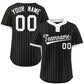 Custom Black White Stripe Fashion Authentic Two-Button Softball Jersey