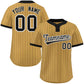 Custom Old Gold Black Stripe Fashion Authentic Two-Button Softball Jersey