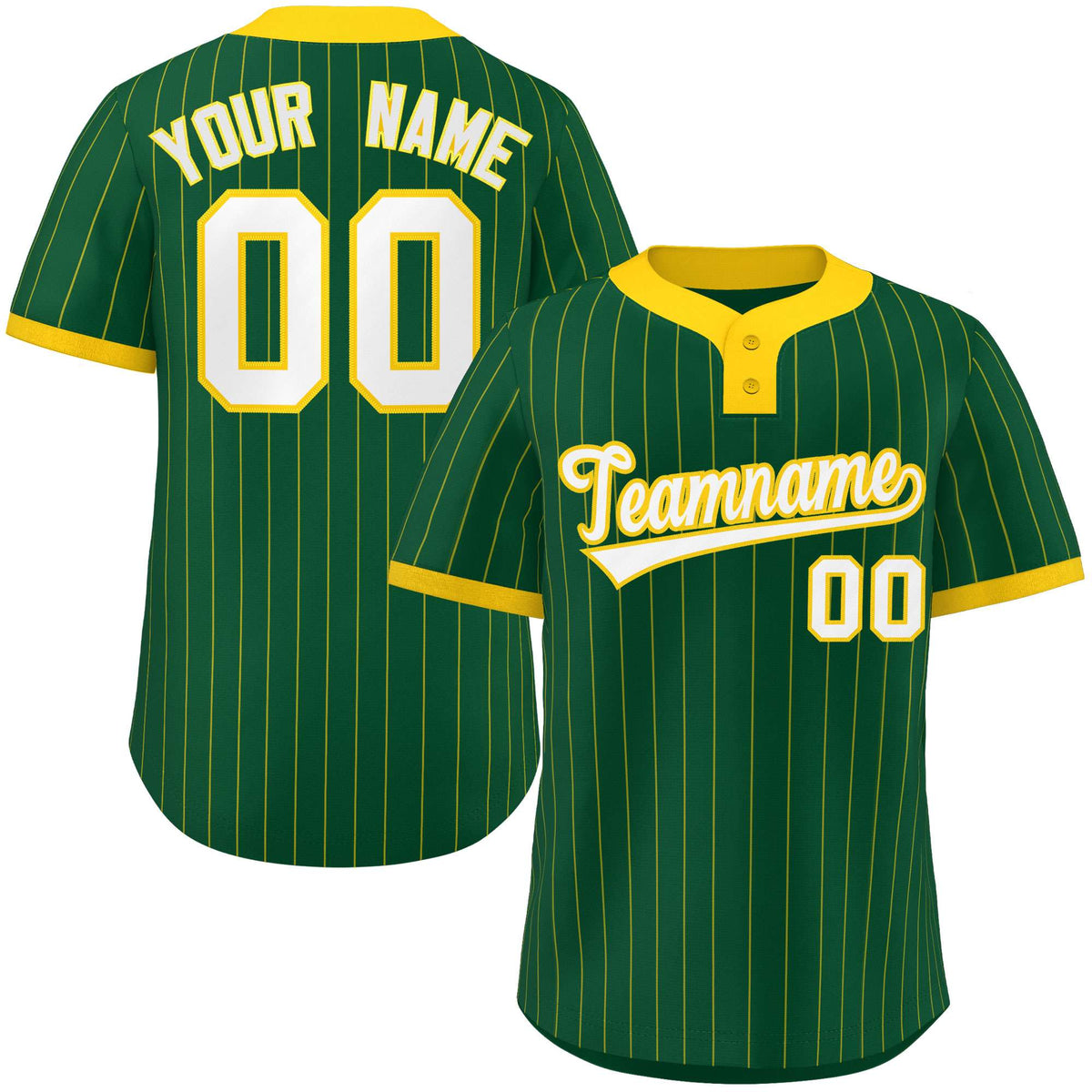 Custom Gold Gold Stripe Fashion Authentic Two-Button Softball Jersey