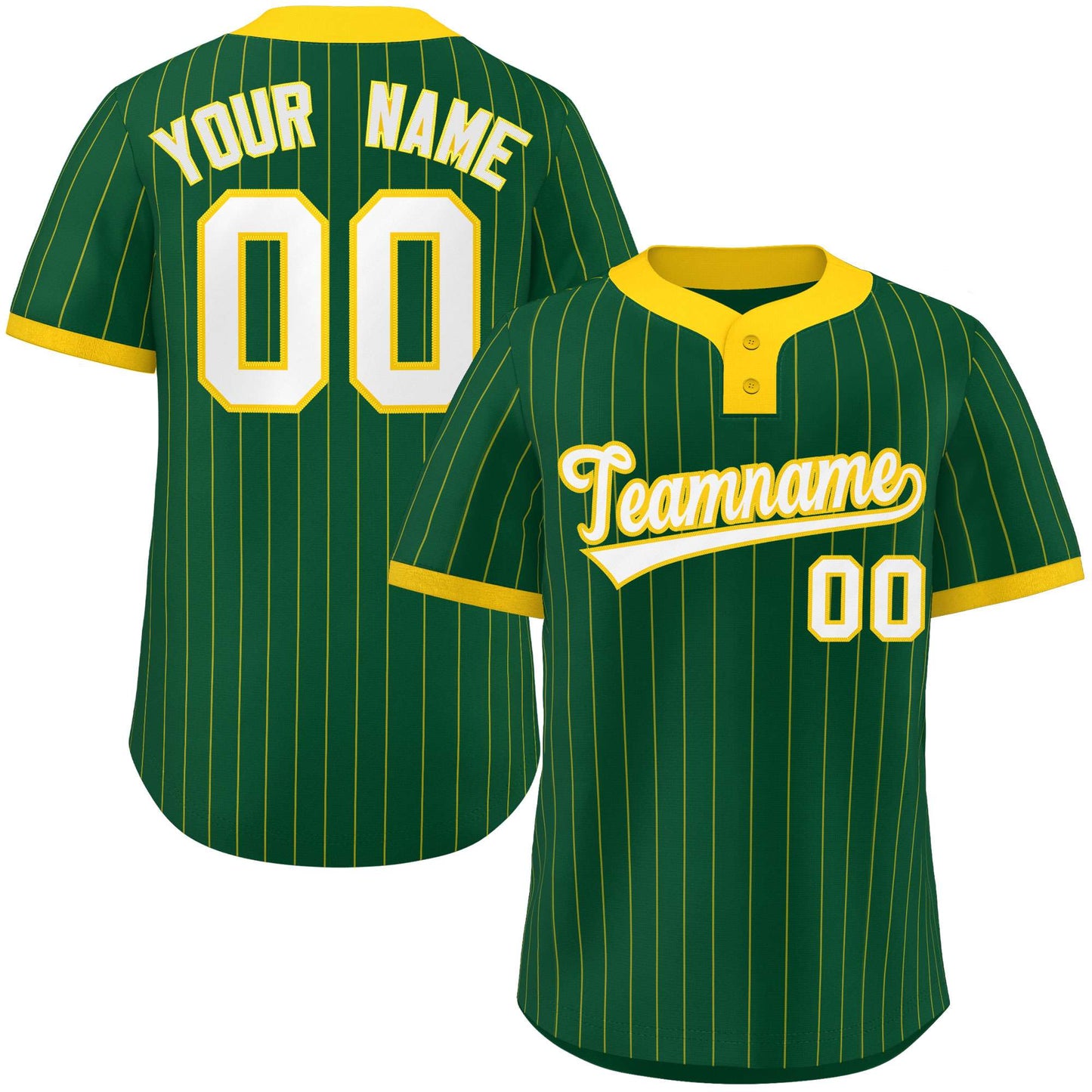 Custom Gold Gold Stripe Fashion Authentic Two-Button Softball Jersey