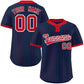 Custom Navy Red Stripe Fashion Authentic Two-Button Softball Jersey